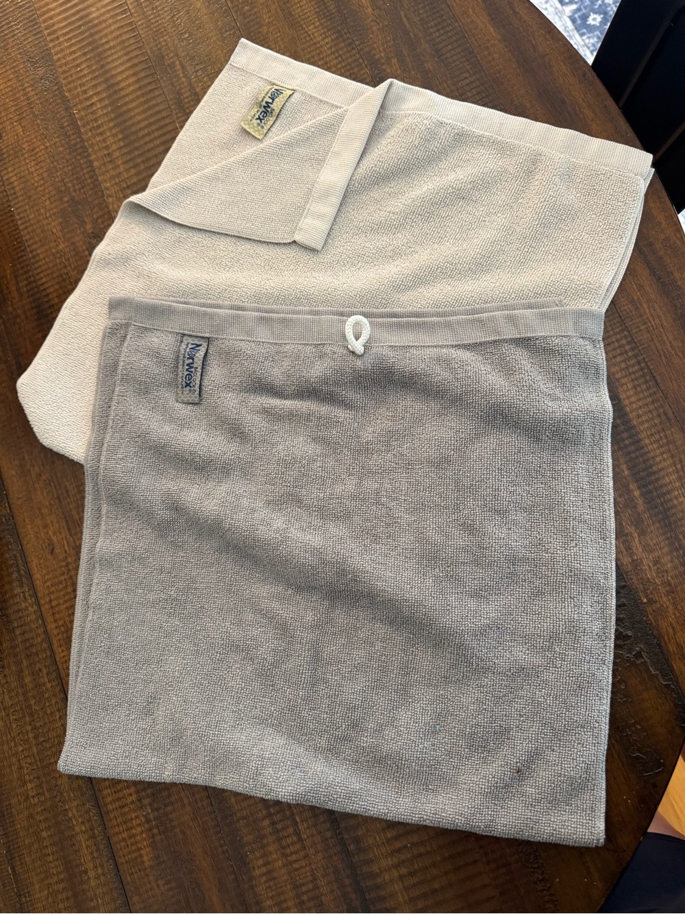 Norwex Beige and Light Gray Hand Towels